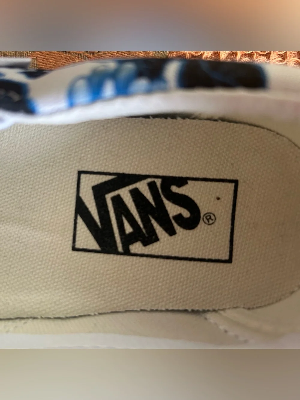 Vans Off The Wall Floral Blue Canvas Shoes - Size 5